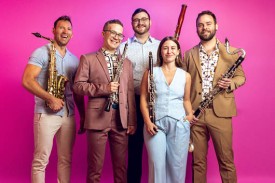 five people with instruments five people with instruments